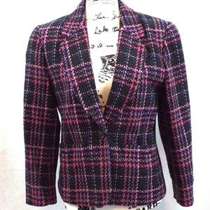 Pendleton Black and Pink Plaid Blazer